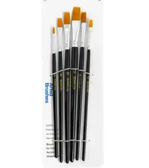 Pinceles Plano Suaves Profesional Artístico 6und