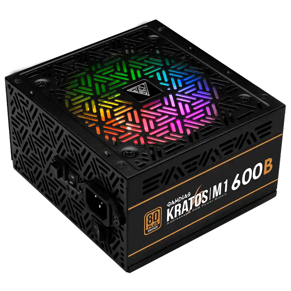Fuente De Poder Gamdias Kratos M1 600w 80 Plus Bronze Rgb