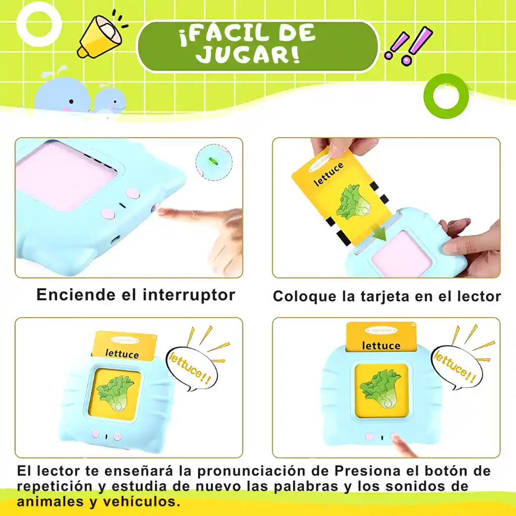 Juego Didáctico Para Aprender Inglés Lector Interactivo Niño