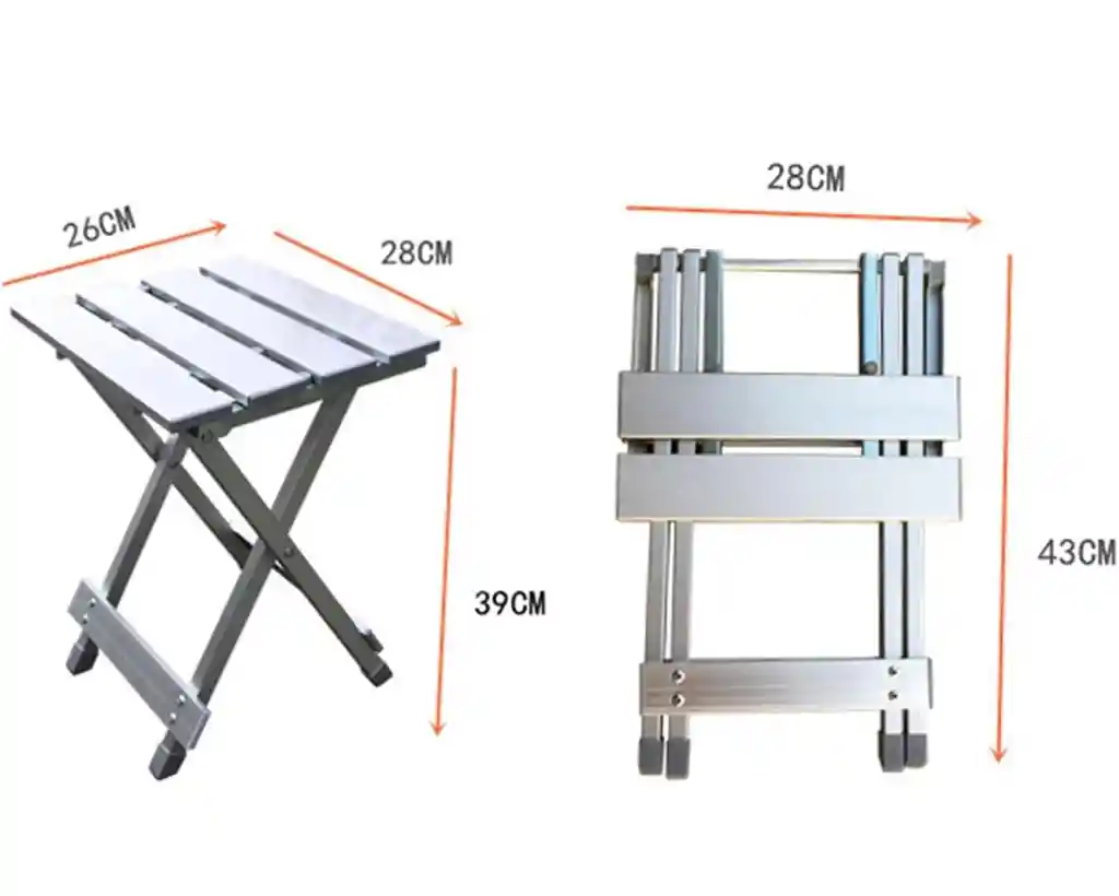 Silla Taburete Plegable Portátil En Aluminio