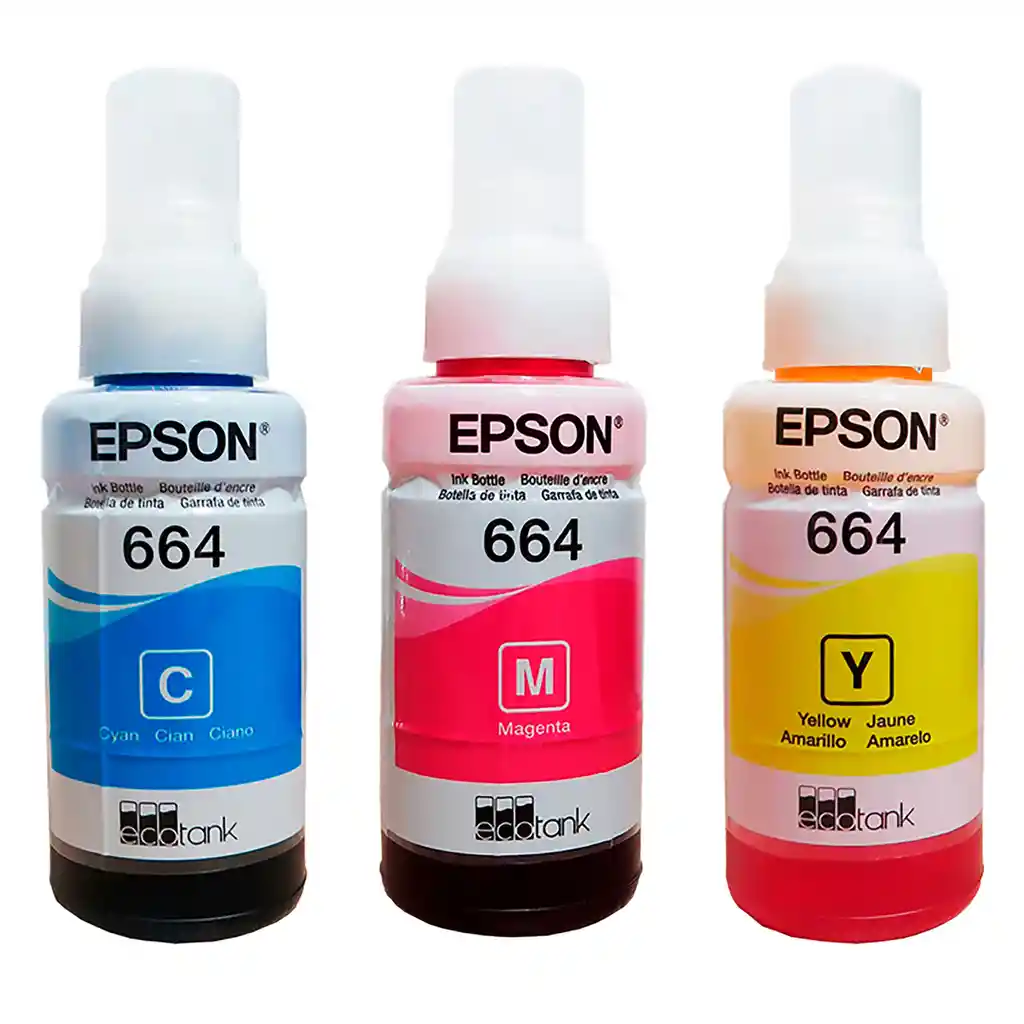 Tinta Epson 664 Para Recarga De Impresora Ecotank L210 L220 L355 L365 L395 L555