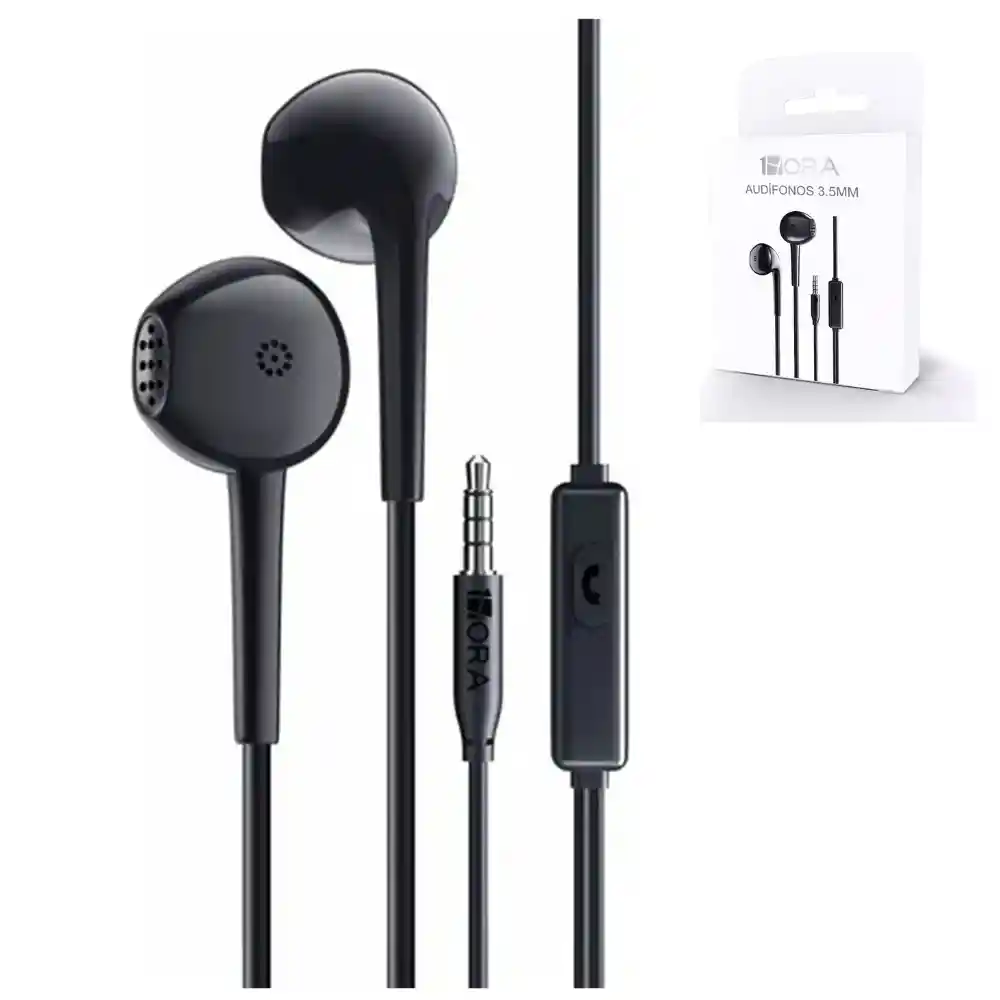 Audifonos In Ear Alambrico Manos Libres 3.5mm 1hora Aut117 Negro