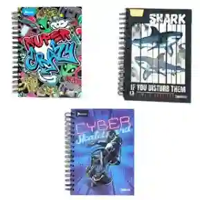 Cuaderno Pequeño 7 Materias Masculino Cuadriculado