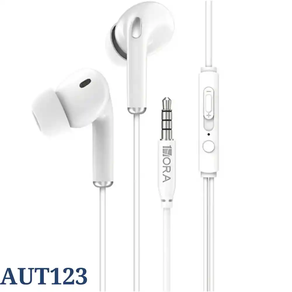 Audifonos In Ear Alambrico Manos Libres 3.5mm 1hora Aut123 Blanco