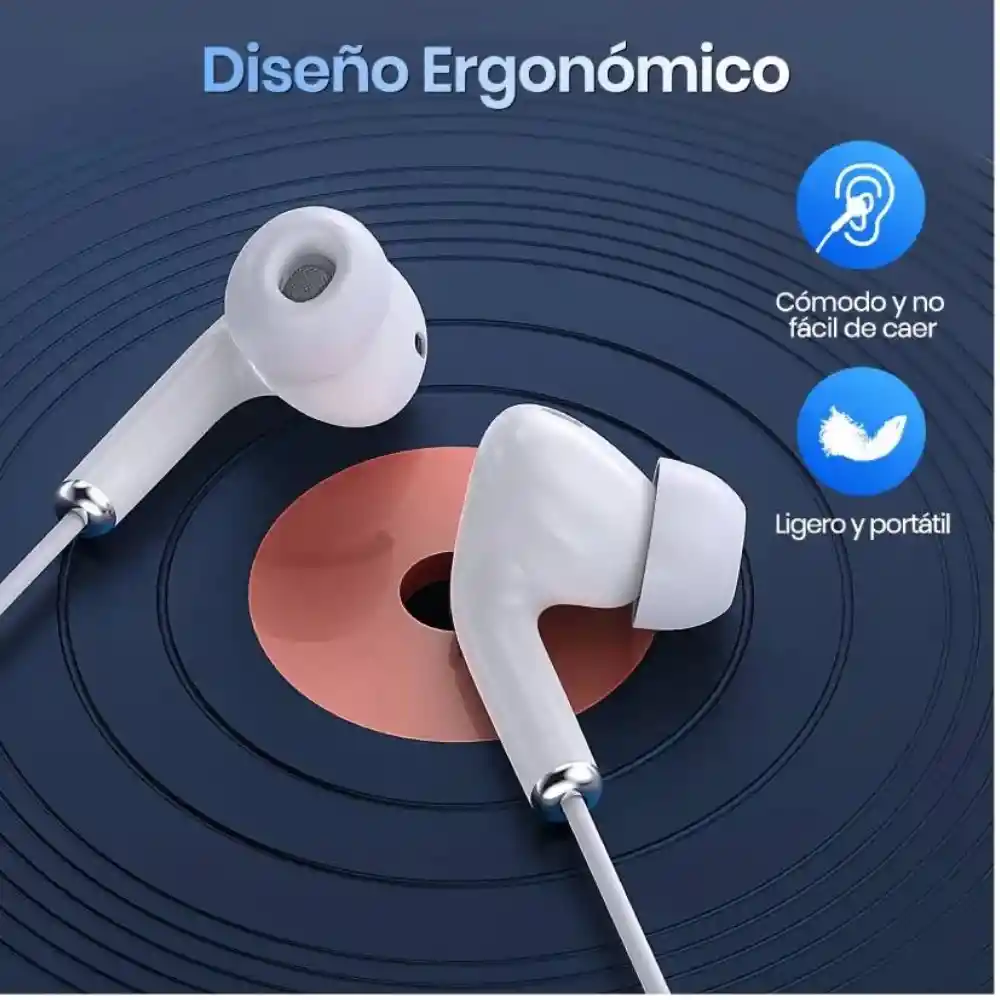 Audifonos In Ear Alambrico Manos Libres 3.5mm 1hora Aut123 Blanco