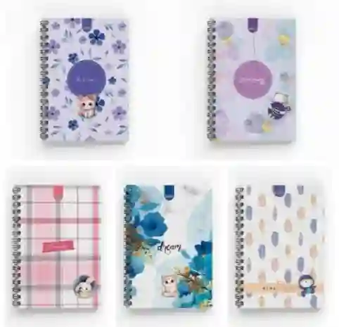 Cuaderno Pequeño 7 Materias Femenino Cuadriculado