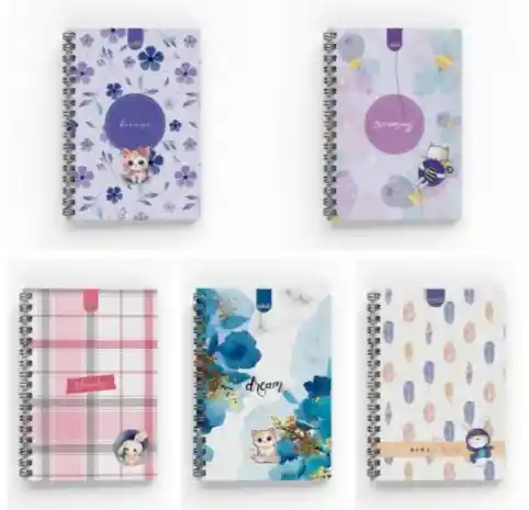 Cuaderno Pequeño 7 Materias Femenino Cuadriculado