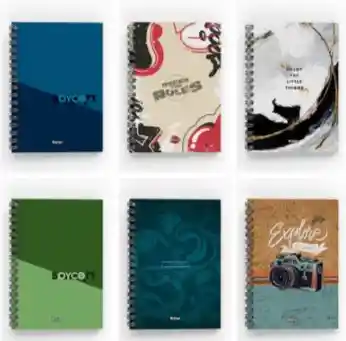 Cuaderno Pasta Dura Argollado Niña Cuadros Grande