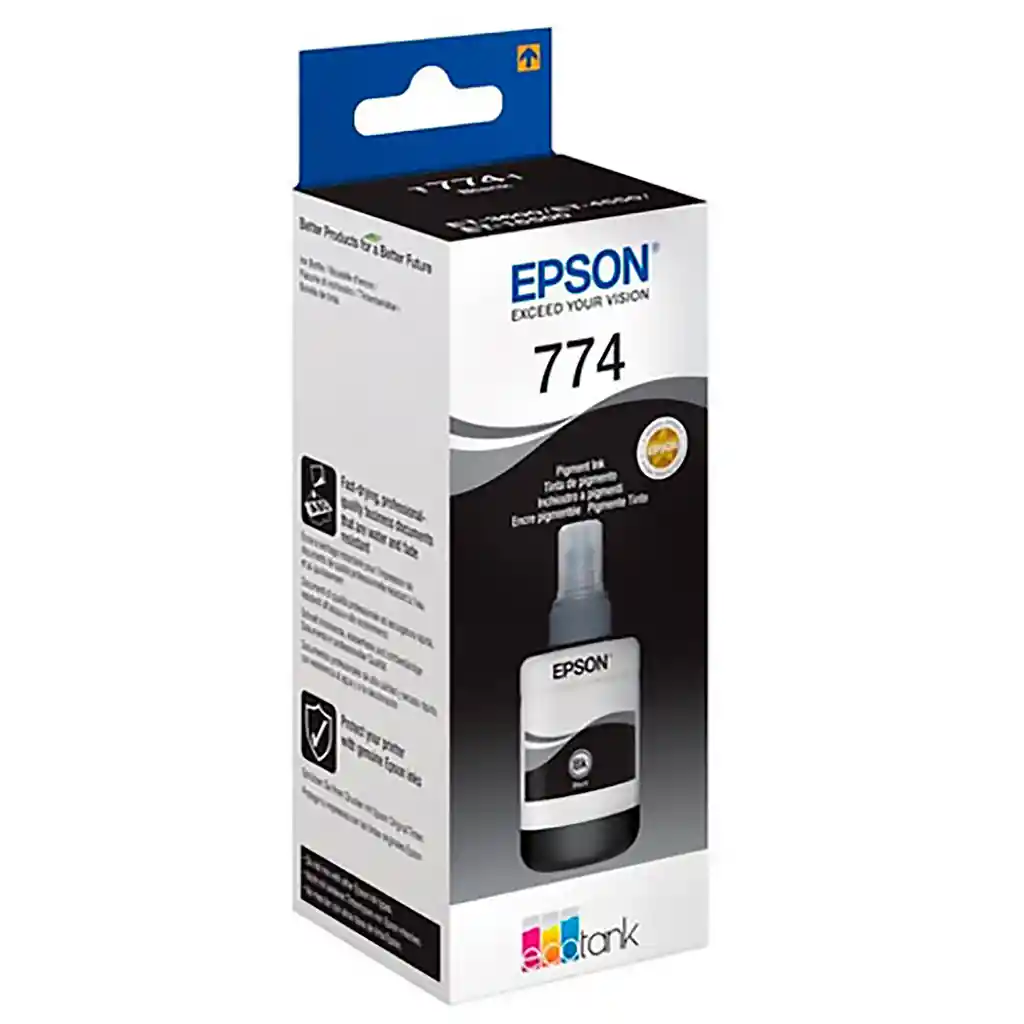 Epson Tinta 774 Negro Para Impresoras Epson L606 L655 L1455 M100 M200.