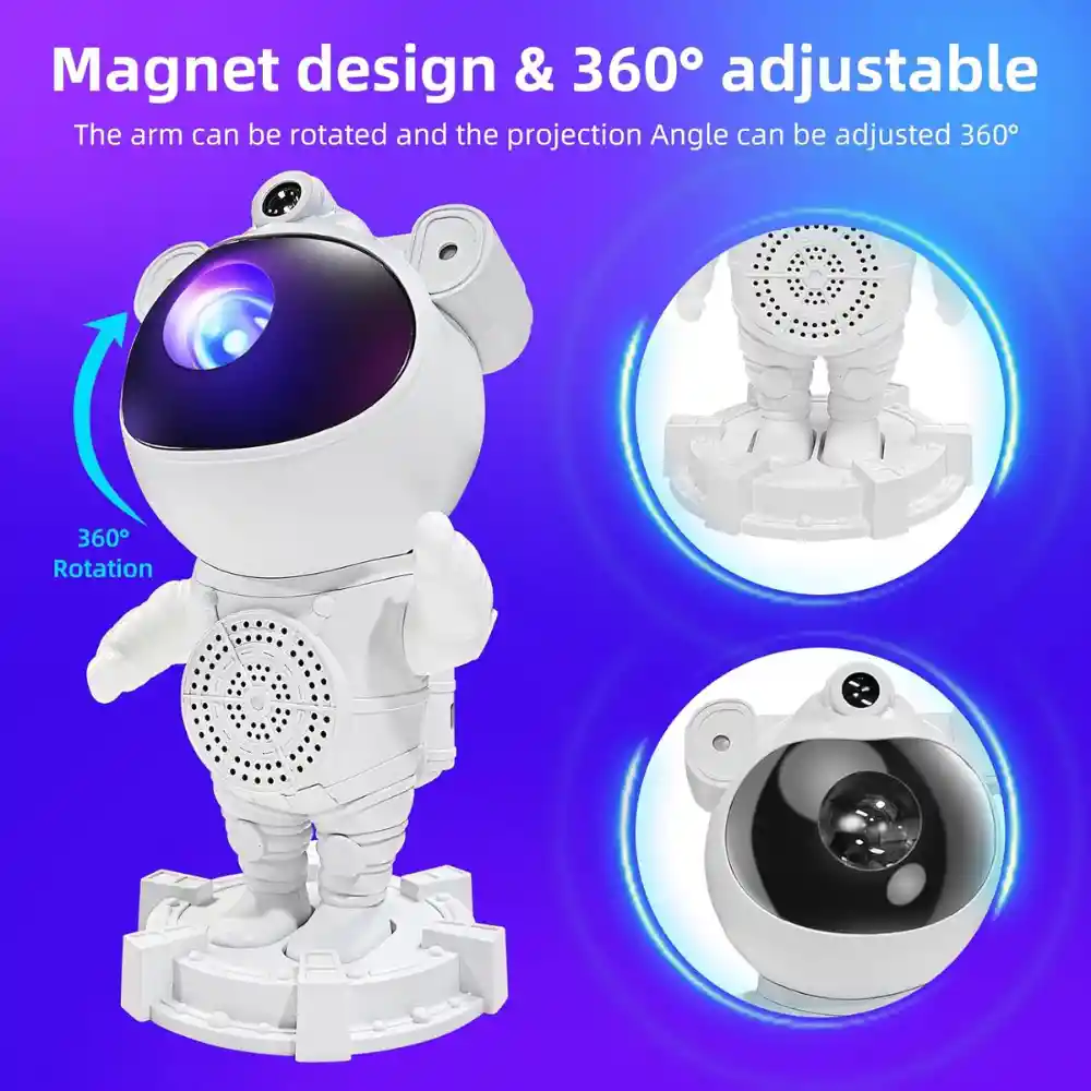 Proyector Astronauta Rgb Led Luces Galáxia Lampara De Mesa Con Bluetooth