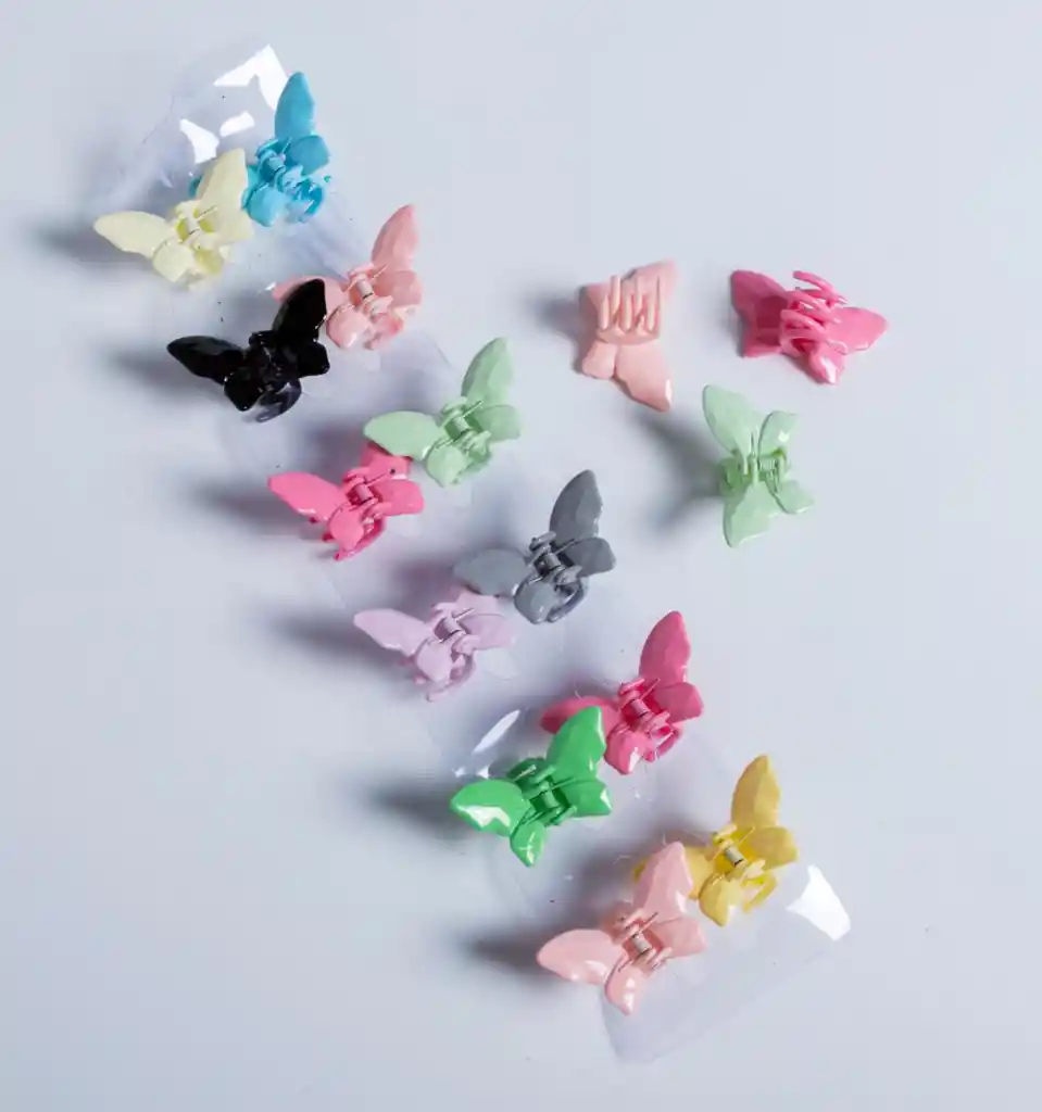 Pinza Mini Mariposa Colores Pasteles Surtida