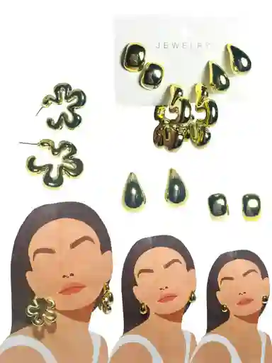 Set De Topo - Gota - Trebol Dorada