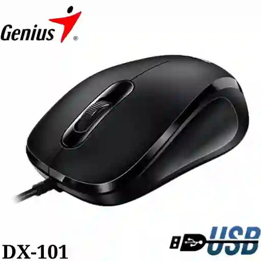 Mouse Genius Alambrico Dx-101 Negro Cable Usb