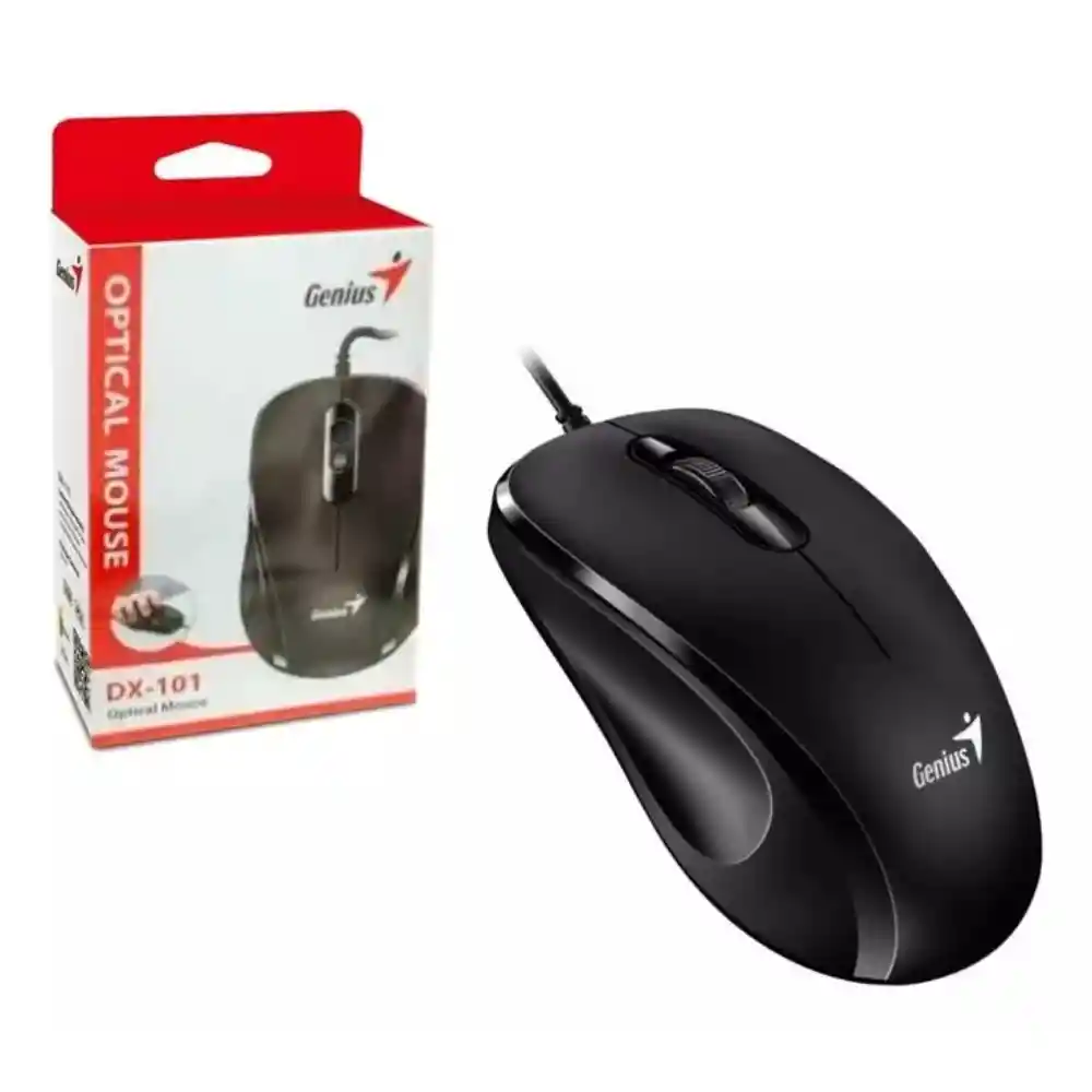 Mouse Genius Alambrico Dx-101 Negro Cable Usb