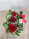 Caja Con Vino Y Rosas Regalo Perfecto