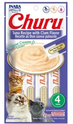 Inaba Cat Snack Churu - 4 Piezas Tuna Recipe With Clam Flavor