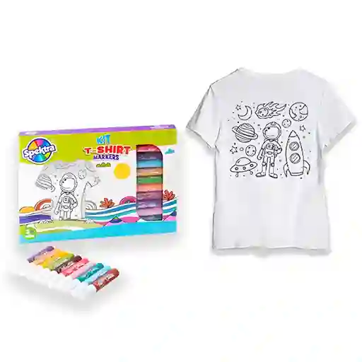 Kit Creativos Personaliza Tu Camisa Talla 8 Planetas Niños