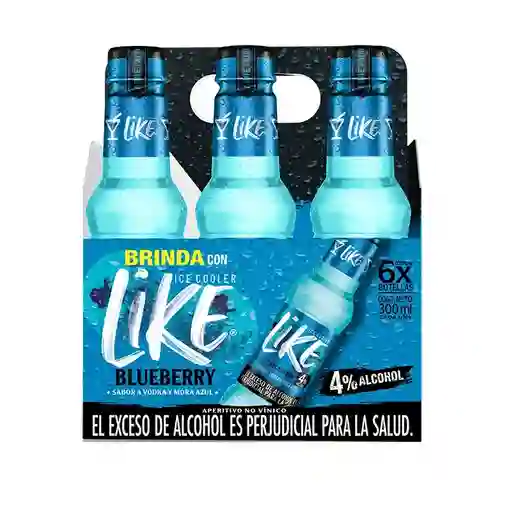 Like Aperitivo Sabor Vodka Mora Azul 300ml X 6und