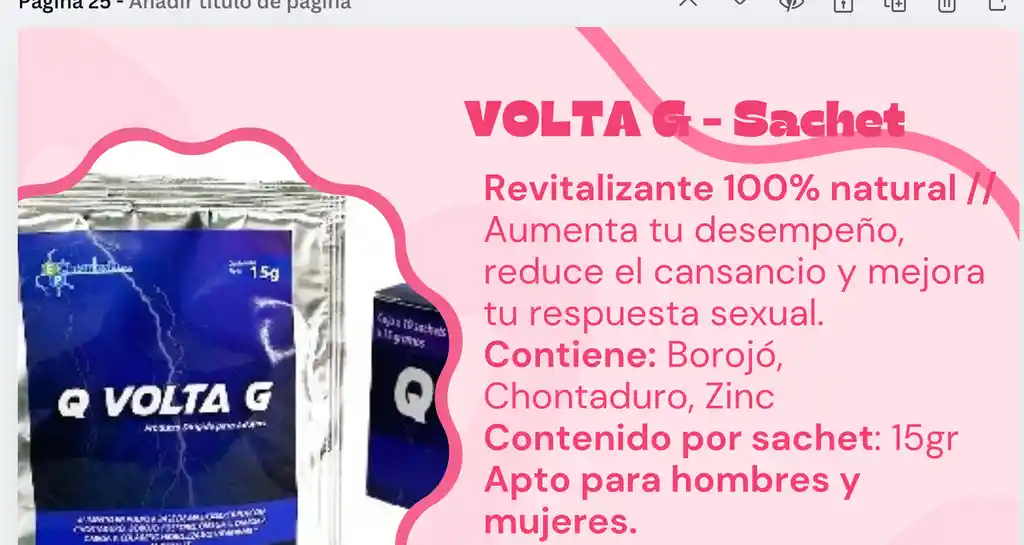 Revitalizante Volta G Para Hombre Y Mujer