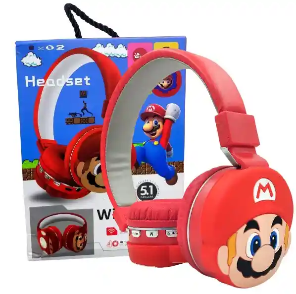 Diadema Bluetooth Mario 806q Color Rojo