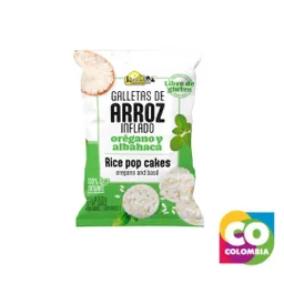 Galleta De Arroz Inflado Sabor Oregano Y Albahaca Docena 300g