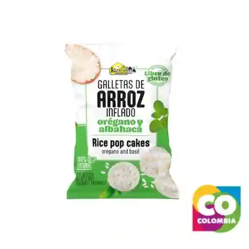 Galleta De Arroz Inflado Sabor Oregano Y Albahaca Docena 300g