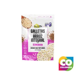 Galleta De Arroz Inflado Sabor Arroz Integral Con Linaza Bolsa 300g