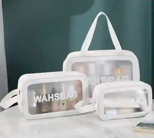 Bolsa De Almacenamiento Multifuncional X3 Piezas Impermeable Blanco