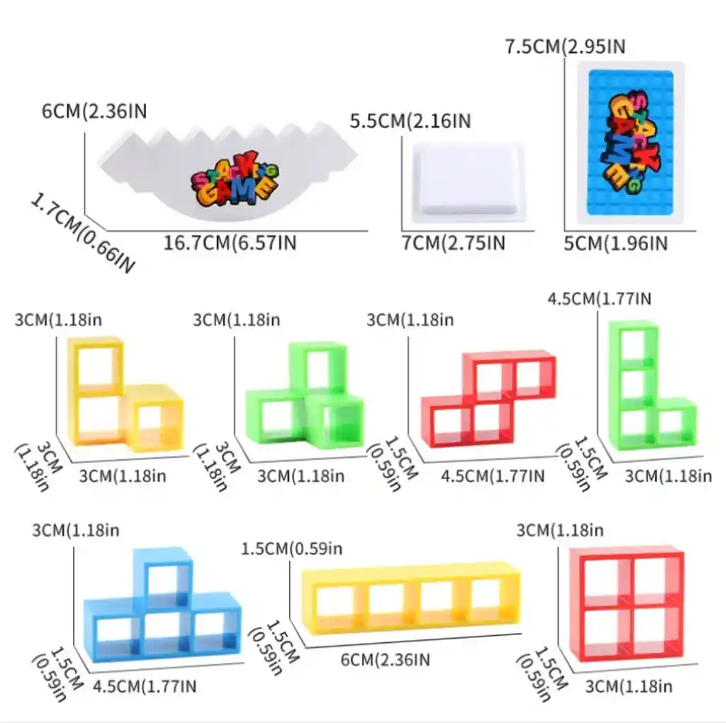 Juego De Mesa Bloques De Equilibrio Tetratower 48 Pzas				