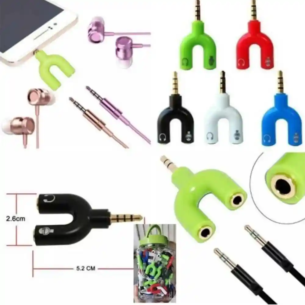 Adaptador Divisor Splitter Audio Y Microfono Estereo 3.5 Mm