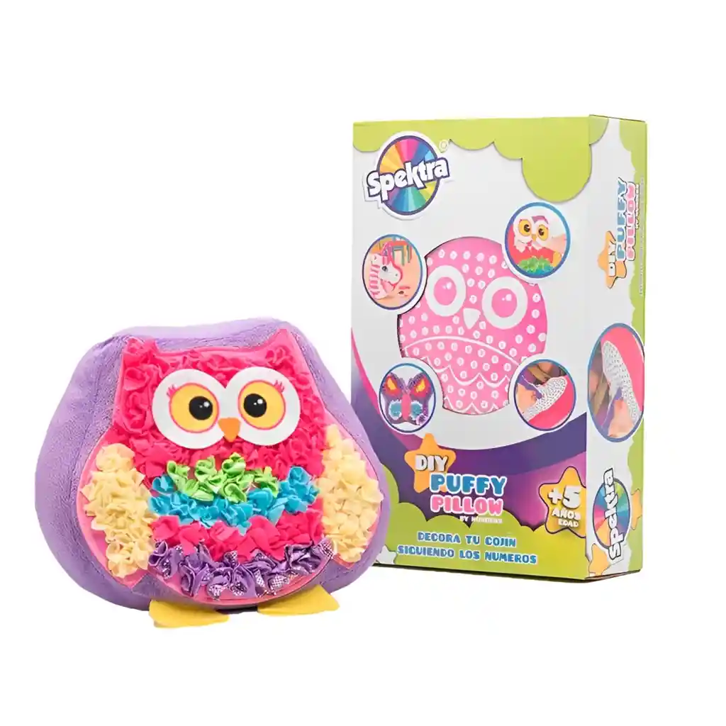 Juego De Manualidades Cojín Puffy Pilow Buho Para Niñas