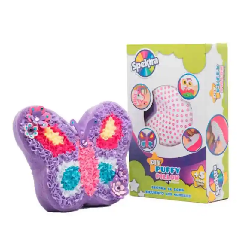 Juego De Manualidades Cojín Puffy Pilow Mariposa Para Niñas