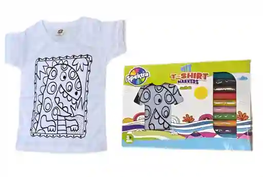 Kit Creativos Personaliza Tu Camisa Talla 4 Dino Para Niños