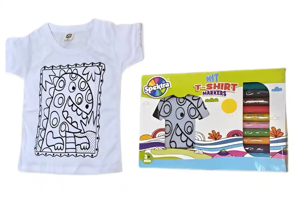 Kit Creativos Personaliza Tu Camisa Talla 4 Dino Para Niños