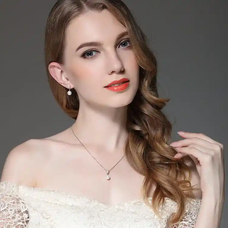 Juego De Collar Y Aretes Para Mujer Perlas Plata 925