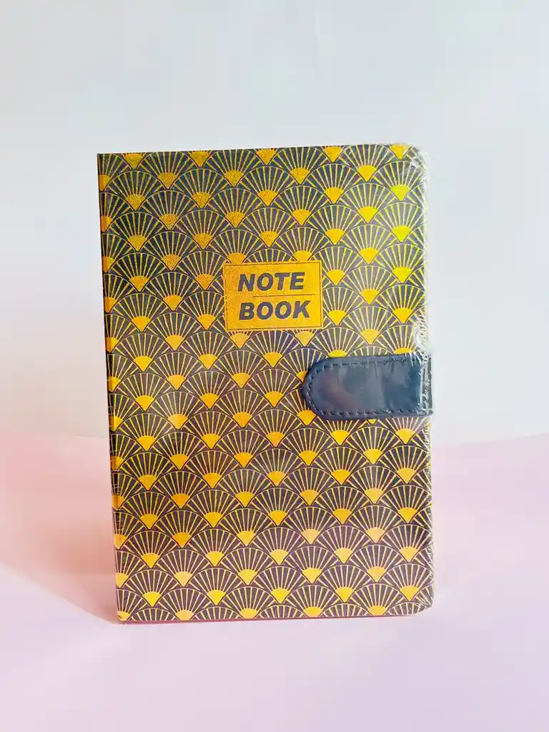 Agenda Con Broche Negro Dorado Note Book