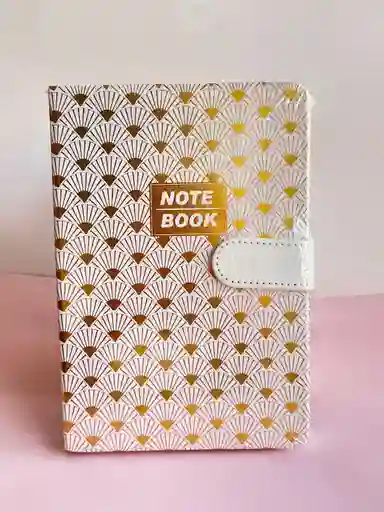 Agenda Con Broche Blanco Dorado Note Book