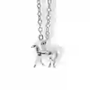 Cadena Con Caballo Grande Silver