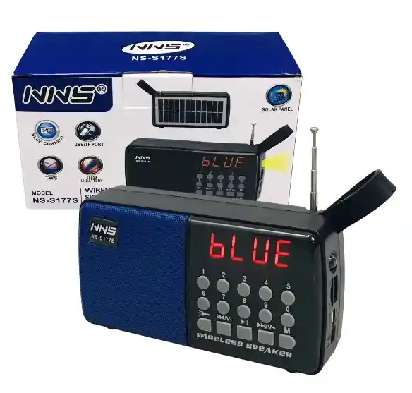 Radio Con Recarga Solar Ns-s177s Azul