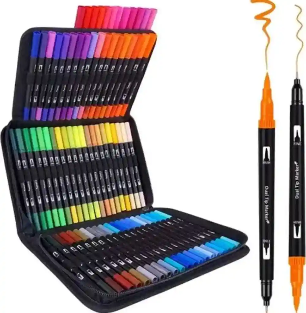 Set De Marcadores X100pcs Dual Brush