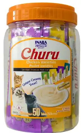 Inaba Cat Snack Churu 50 Piezas - Chicken Varieties 700 Gr