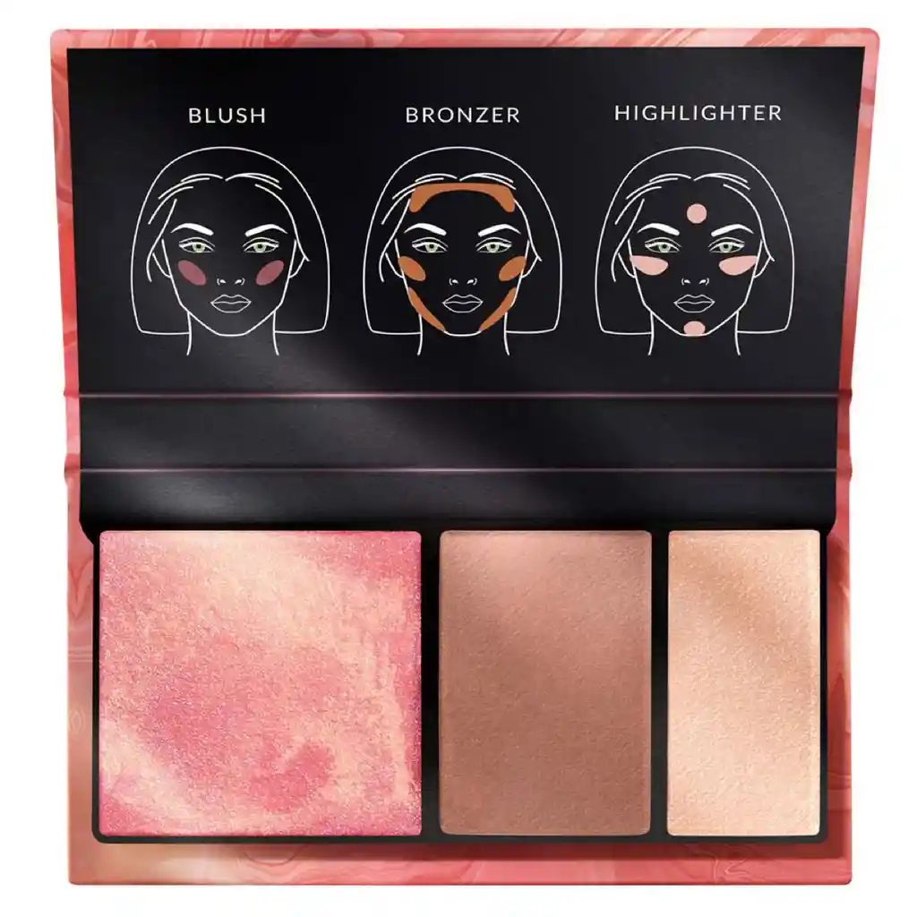 Ultra Color Paleta Facial 3 En 1 Rubor/ Efecto Bronceado / Iluminador.