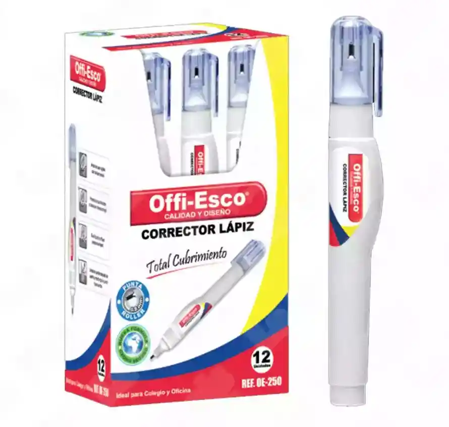 Corrector Liquido Lápiz Offi Esco Oe-250 Unidad