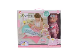 Juego De Muñecas Bebé Con Cuna Y Accesorios