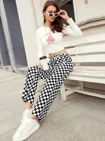 Leggins Bota Campana Cuadricula Talla S/m