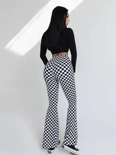 Leggins Bota Campana Cuadricula Talla L/xl