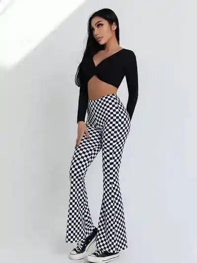 Leggins Bota Campana Cuadricula Talla L/xl