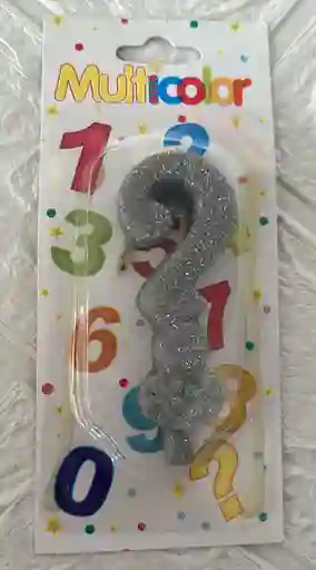 Vela De Cumpleaños ¿? Plateada