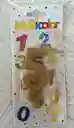 Vela De Cumpleaños Numero 5 Dorada