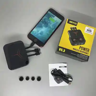 Audifonos M88 Plus + Power Bank 3 Salidas